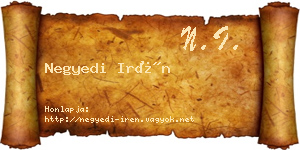 Negyedi Irén névjegykártya